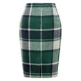 thumbnail image 3 of FrzhBrz Midi Plaid Skirts for Women 2024 Fall Winter Knee Length Pencil Wool Skirt with Slit, 3 of 3