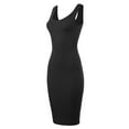 thumbnail image 2 of A2Y Women's Ribbed Knit Sleeveless Scoop Neck Midi Bodycon Dress Black 3XL, 2 of 4