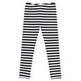 thumbnail image 6 of HDE Girl's Leggings Holiday Stretchy Full Ankle Length Striped Tights Black and White Stripes XL, 6 of 6