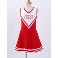 thumbnail image 3 of TiaoBug Kids Girls Cheerleading Uniform Dance Dress Sleeveless V Neck Letter Dresses 6-14, 3 of 7
