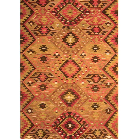 Ahgly Company Indoor Rectangle Southwestern Orange Country Area Rugs, 2' x 3'