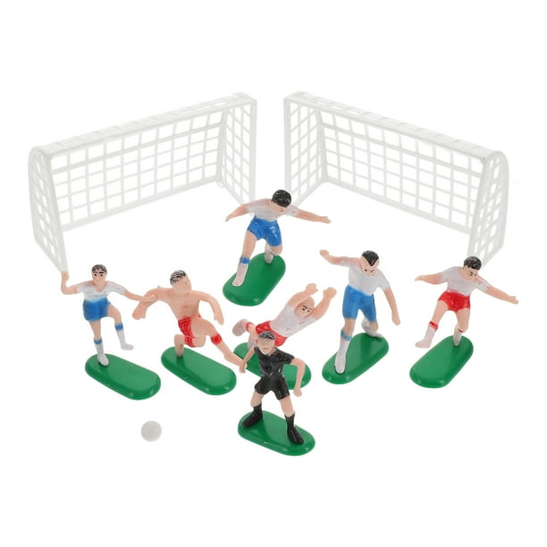 juego de adornos para tartas de fútbol, de plástico, con forma de jugador de fútbol, para decorar tartas de fiestas de fútbol, fiestas de cumpleaños y celebraciones con temática deportiva.