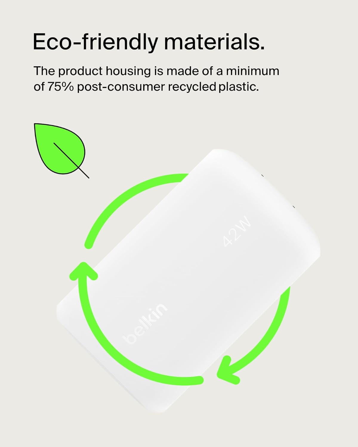Belkin 42W Dual Port Wall Charger, USB-C + USB-A Charger - Fast Charging for iPhone 16, 15, 14, 13, Pro, Pro Max, Plus, iPad, MacBook, Galaxy S25 Ultra, Pixel, Nintendo Switch 2 & More - White