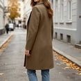 thumbnail image 5 of SHENGXINY Women's Mid Length Notched Lapel Pea Coat Single Breasted Trench Coat Texture Fall Winter Warm Overcoat Clothes Bronze 2XL, 5 of 8
