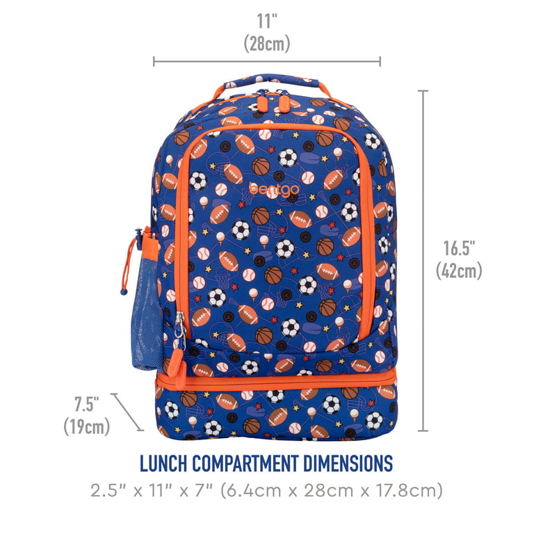 Bentgo Kids Prints 2-in-1 Backpack & Insulated Lunch Bag - Blue Sports 
