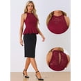 thumbnail image 2 of DARING DIVA Women's Lace Tops Sheer Sleeveless Tank Top M Burgundy, 2 of 6