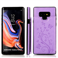 thumbnail image 5 of Asuwish Compatible with Samsung Galaxy Note 9 Wallet Phone Case Tempered Glass Screen Protector and Flower PU Leather Credit Card Holder Stand Slot Mobile Cell Cover for Note9 Not S9 Women Men Purple, 5 of 9