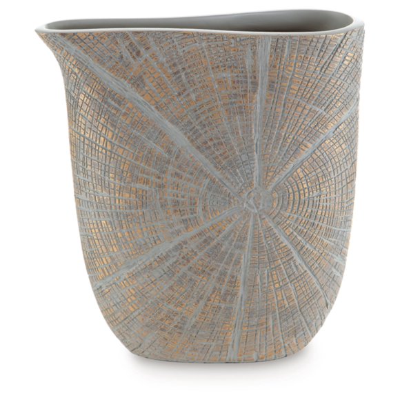 Signature Design by Ashley Vase Contemporain en Polyrésine à Motifs Étoilés 10.5 Pouces pour Décoration Intérieure, Gris & Métallique