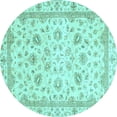 thumbnail image 1 of Ahgly Company Indoor Round Abstract Light Blue Modern Area Rugs, 8' Round, 1 of 4