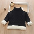 thumbnail image 3 of Little Kids Cable Knit Sweater Warm High Collar Pullover Long Sleeve Solid Top Cute Tops Warm Winter Outfits for Baby Little Kids Size 3-4, 3 of 4