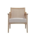 thumbnail image 2 of Benjara 28" Lounge Armchair with Cane Back- Beige Polyester Boucle- Brown Frame, 2 of 6