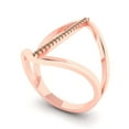 thumbnail image 2 of Statement Engagement Ring for Women - 0.09ct Simulated Champagne Diamond in 14K Rose Gold Promise Ring, 2 of 6