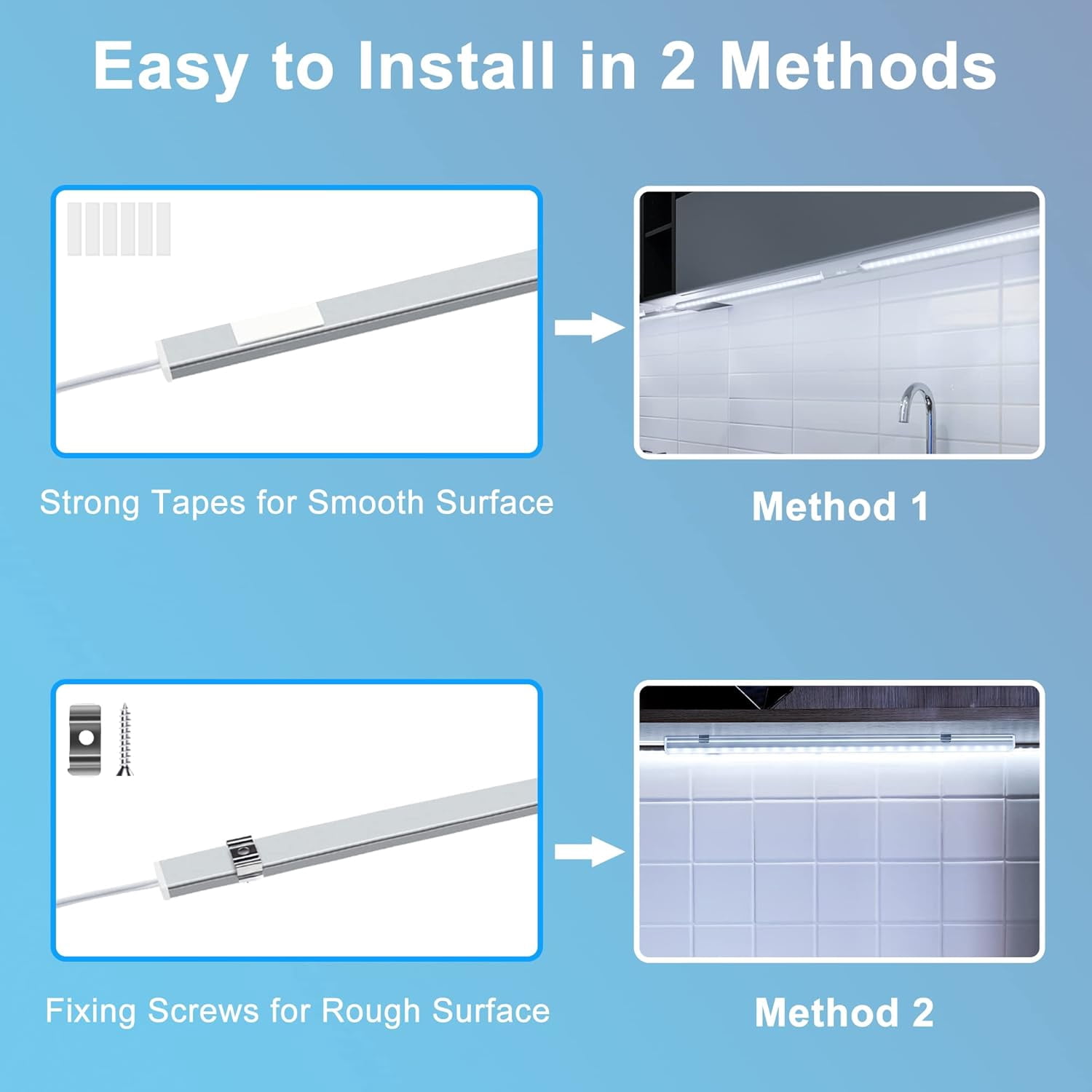Maylit Under Cabinet Lights Plug in, 6 Pcs 12 Inch Ultra Thin Under Cabinet Lighting, Super Bright Daylight White Under Counter Lights for Kitchen, Dimmable Light for Cabinet, Counter, Workbench