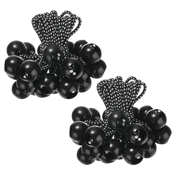 Uxcell 50-Pack Ball Bungee Cords, 4 Inch High Elastic Canopy Tarp Tie Down Bungee Balls for Tent/Cargo Holding [Black White]