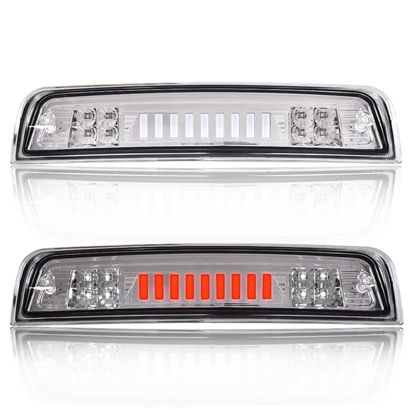 LED Bar 3rd Brake Light I Type High Mount Stop Light Rear Tail Cargo Lamps Clear Lens Chrome Housing Fit for 2009-2017 Dodge Ram 1500 2500 3500