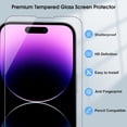 thumbnail image 4 of 2 Pack for iPhone 14 Pro Screen Protector, 9H Clear Tempered Glass Screen Protector for iPhone 14 Pro, Easy Installation, Bubble Free, 4 of 7