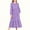 Purple, variant on SERTG Girls Fashion Print Solid Color Long Sleeve Round Neck Dress with Pockets Kids Spring Summer Casual Everyday Outfit Skirts(Navy,6-7 Years)