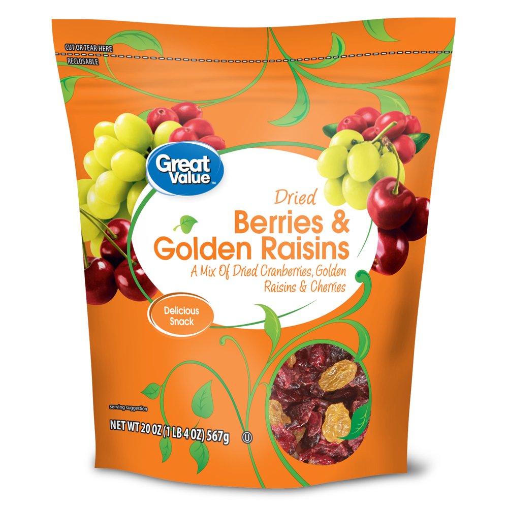 Great Value Dried Berries & Golden Raisins, 20 oz