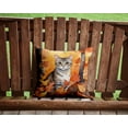 thumbnail image 2 of Carolines Treasures DAC7132PW1414 14 x 14 in. European Shorthair Cat in Fall Leaves Throw Pillow, 2 of 6