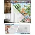 thumbnail image 3 of No Hook Cloth Fabric Shower Curtain with Snap in Liner, Coastal Tropical Waterproof Shower Curtains Set with See Through Top Window, Palm Tree Starfish Shell Flower Gnomes Bath Curtains 60"x72", 3 of 6