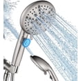 thumbnail image 2 of High  Shower  with Built-in Pause Button, 9-Function Detachable Showerhead with Handheld Brass Swivel Bracket & Stainless  Hose, Water Saving 1-Click Stop, Brushed Nickel, 2 of 7