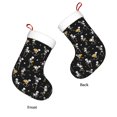 thumbnail image 3 of Daiia Playing Music Skeletons Print Christmas Stocking，18"Large Knitted Xmas Stocking for Kids, Family Stocking for Fireplace Christmas Holiday Party Decoration, 3 of 7