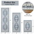thumbnail image 2 of ARJINCUTE Non-Slip 3 Piece Ultra Soft Kitchen Rug Set, Machine Washable Comfort Floor Mats for Home Kitchen, Gray, 2 of 9