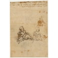 thumbnail image 3 of Leonardo da Vinci 13x18 Black Modern Framed Museum Art Print Titled - Studies for the Christ Child with a Lamb (1503-1506), 3 of 5