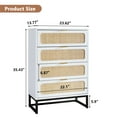"Giratree 24"" Rustic 4 Drawer Dresser, Modern Rattan Chest with Metal Handles for Bedroom ...