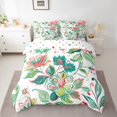 thumbnail image 2 of Manfei Tropical Botanical Flower 7-Piece Twin Bedding Sets,Rustic Floral Bedding Comforter Set,Green White Pink Sheet Sets For Girls,Ultra Soft Home Decor Reversible, 2 of 8