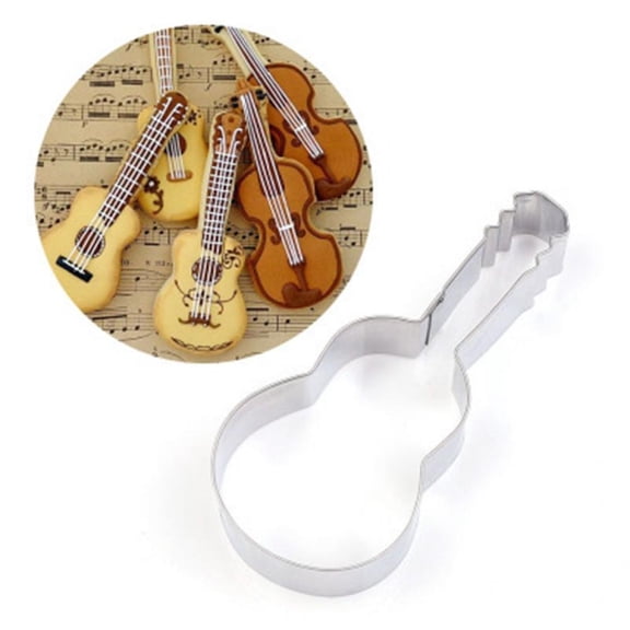 vlrwzc Guitar Cookie Cutter Stainless Steel Cut Candy Biscuit Mold Cooking Tools Theme Metal Musical Instrument Cutters Mould