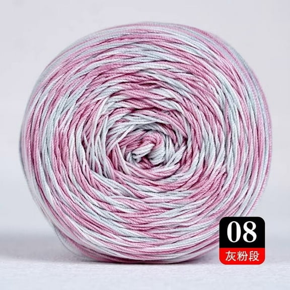 Namzi Soft Yarn for Crocheting - 1 roll Yarn Multicolor, Gradient Cotton Yarn, Ultra-Soft & Breathable, Ideal for Handcrafts, Yarn Category, Easy to Weave.Grey Pink