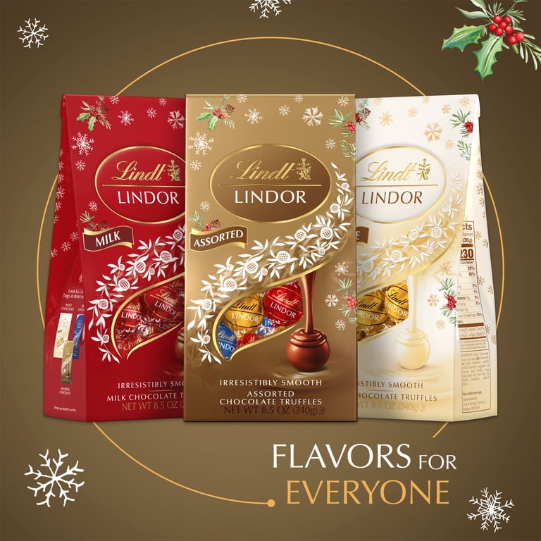 2 pack) Lindt LINDOR Assorted Chocolate Holiday Truffles, 8.5 oz