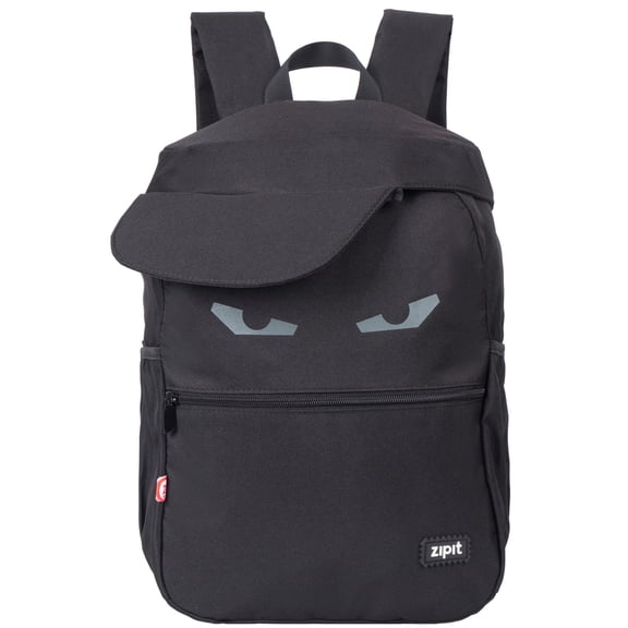 ZIPIT Capster Backpack for Boys, Large Capacity School Bag with Laptop Compartment, Durable Kids and Teen Backpack with Side Pockets, Black