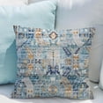 thumbnail image 4 of Set of 2 Carpet Pattern Boho Style Ethnic Design Decorative Polyester Throw Waist Pillow Case Cushion Cover Pillowcase 16x16 Inches （Boho 5, 4 of 6