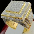 thumbnail image 2 of Anillo de circonita cúbica AAA+ de color dorado con piedra CZ completa, joyería de moda para hombres, gran moda, 7, oro, 2 of 3