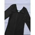 thumbnail image 6 of Aislor Kids Girls Long Sleeve Bodysuit Full Body Unitard Ballet Dance Gymnastics Leotard Dancewear Black 7-8, 6 of 7