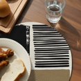 thumbnail image 3 of Brown Black Round 15 Inch Placemats Set of 4, Farmhouse Striped Modern Abstract Art HeatResistant Non Slip Place Mats for Dining Table, Wipeable Braided Kitchen Table Mats for Housewarming, 3 of 9