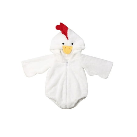 

SUNSIOM Newborn Infant Baby Boys Girls Plush Romper Cute Hooded Fuzzy Chick Zipper Closure Jumpsuit Photo Props
