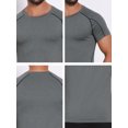 thumbnail image 7 of DARING DIVA Men's Workout Stretch Crew Neck Short Sleeve T-Shirt XL Gray, 7 of 7