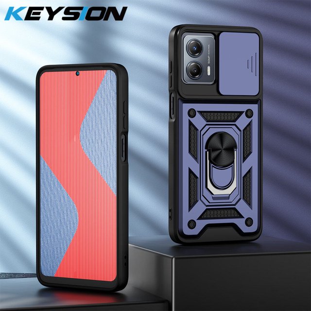 Funda De Armadura A Prueba De Golpes Con Llave Para Motorola MOTO G53 G73 5G G23 G13 Slide Lente De Cámara De Protección De Anillo Para E13 4G