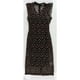 thumbnail image 1 of Vestido Midi bar III con encaje de guepardo para mujer negro XX-Small, 1 of 2