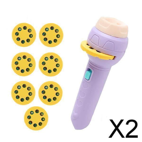 2 Lindas Linternas De Proyección, Lámpara De Noche De Juguete Interactiva Para Niños, Bebés, Niños, Color Morado, 56 Imágenes 2 piezas