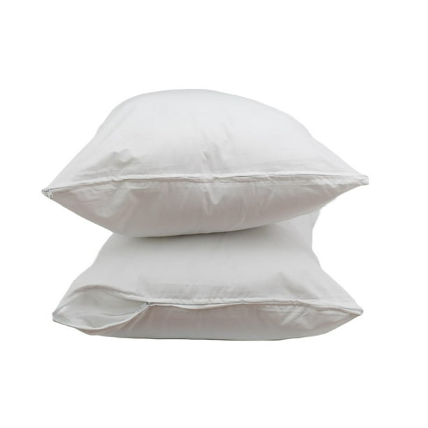 Set 2 almohadas Almoda estándar pellón y 2 fundas blanca con cierre Almoda 70000394