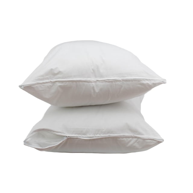 Set 2 almohadas Almoda estándar pellón y 2 fundas blanca con cierre Almoda 70000394