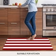 thumbnail image 5 of Red Stripes Door Mat&nbsp;Indoor Outdoor Entrance, Non Slip Small Rug for Kitchen Bathroom Entryway Rug, Simple Red White Texture Washable Doormat Floor Mat for Office Home Decor 18x30 Inch, 5 of 8