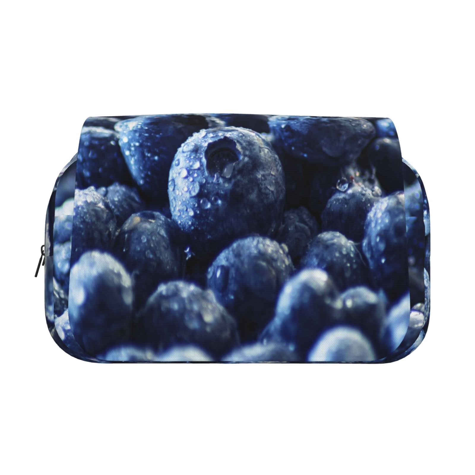 Rateoe Blueberry Pattern Double Clamshell Pen Case, Storage Organizer with Two Zipper Compartments– Holds Up to 50 Pencils & Pens