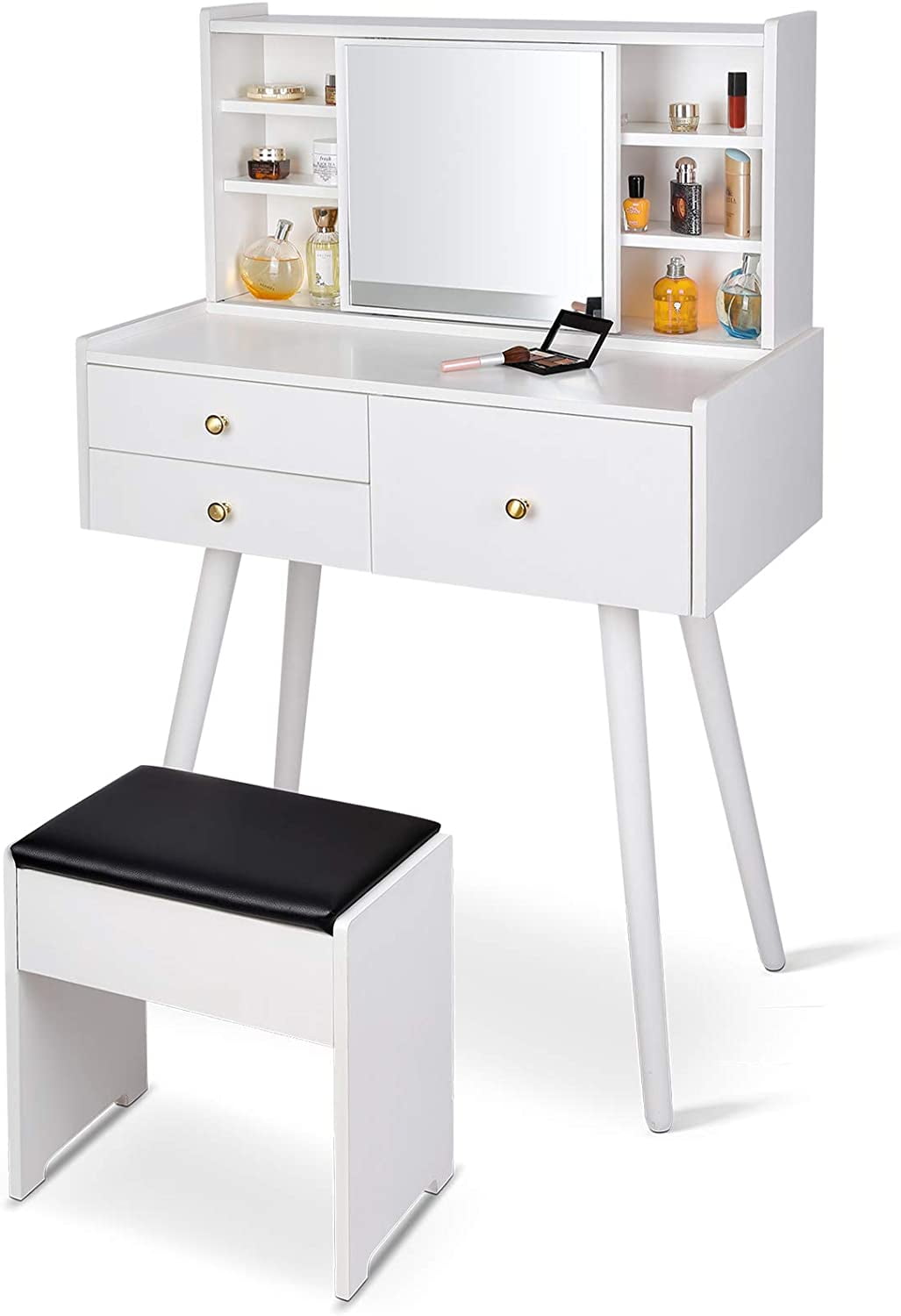 Backh White Vanity Set Makeup Dressing, Disney Princess White Vanity Desk With Hutch