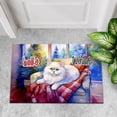 thumbnail image 4 of Watercolor Hello Winter Persian Chill Christmas Welcome Doormat Cat Lover Kitten Owner Gifts Indoor Outdoor Welcome Mat - 00016, 4 of 5
