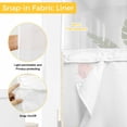 thumbnail image 3 of No Hook Shower Curtains with Snap-in Liner Set, Ladybugs Eucalyptus Waterproof Hotel Style Bathroom Shower Curtain, Spring Botanical Leaves Green Breathable Mesh Top Window Bath Curtains 72''x84'', 3 of 9